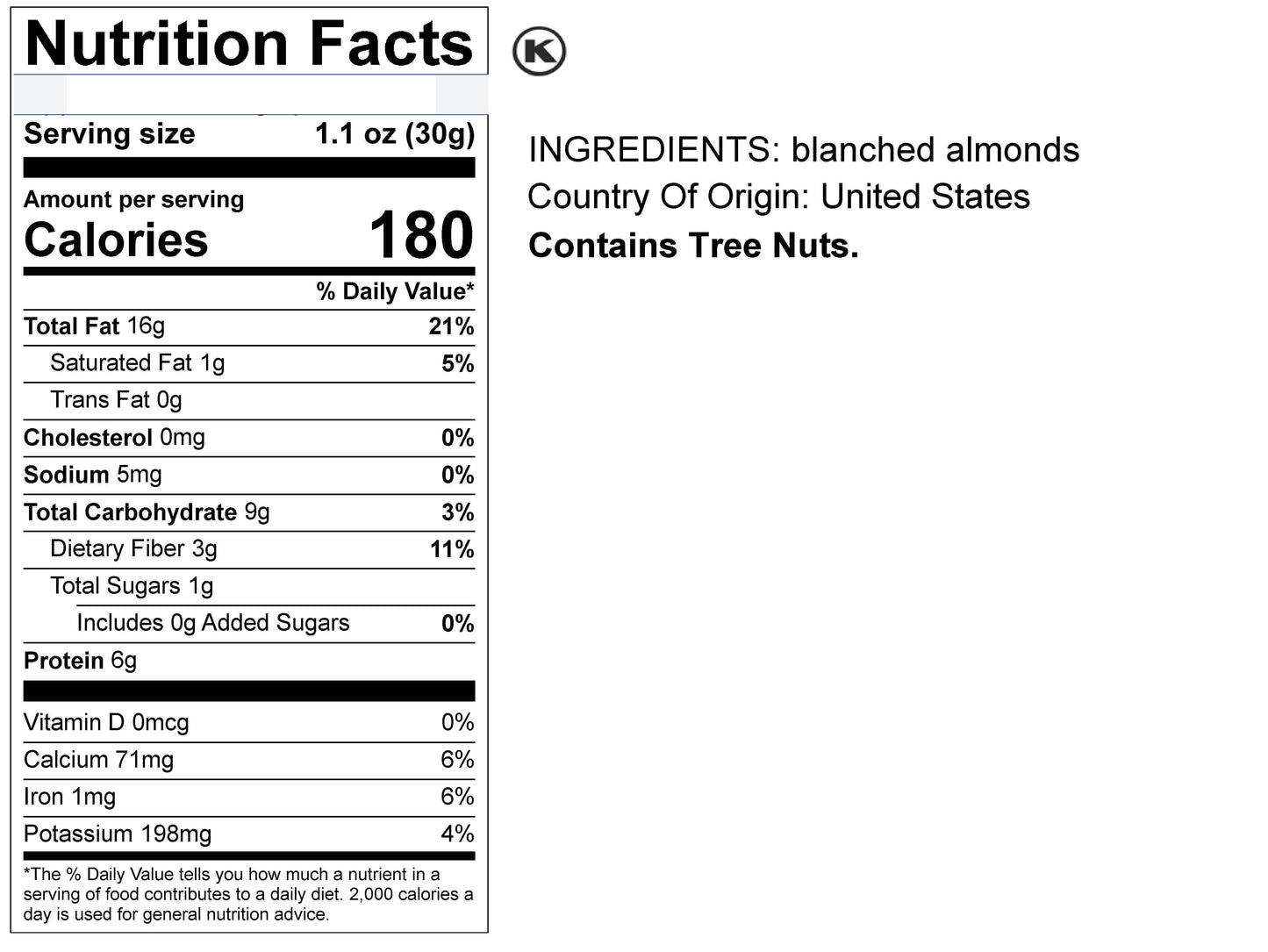 Blanched Almonds Whole