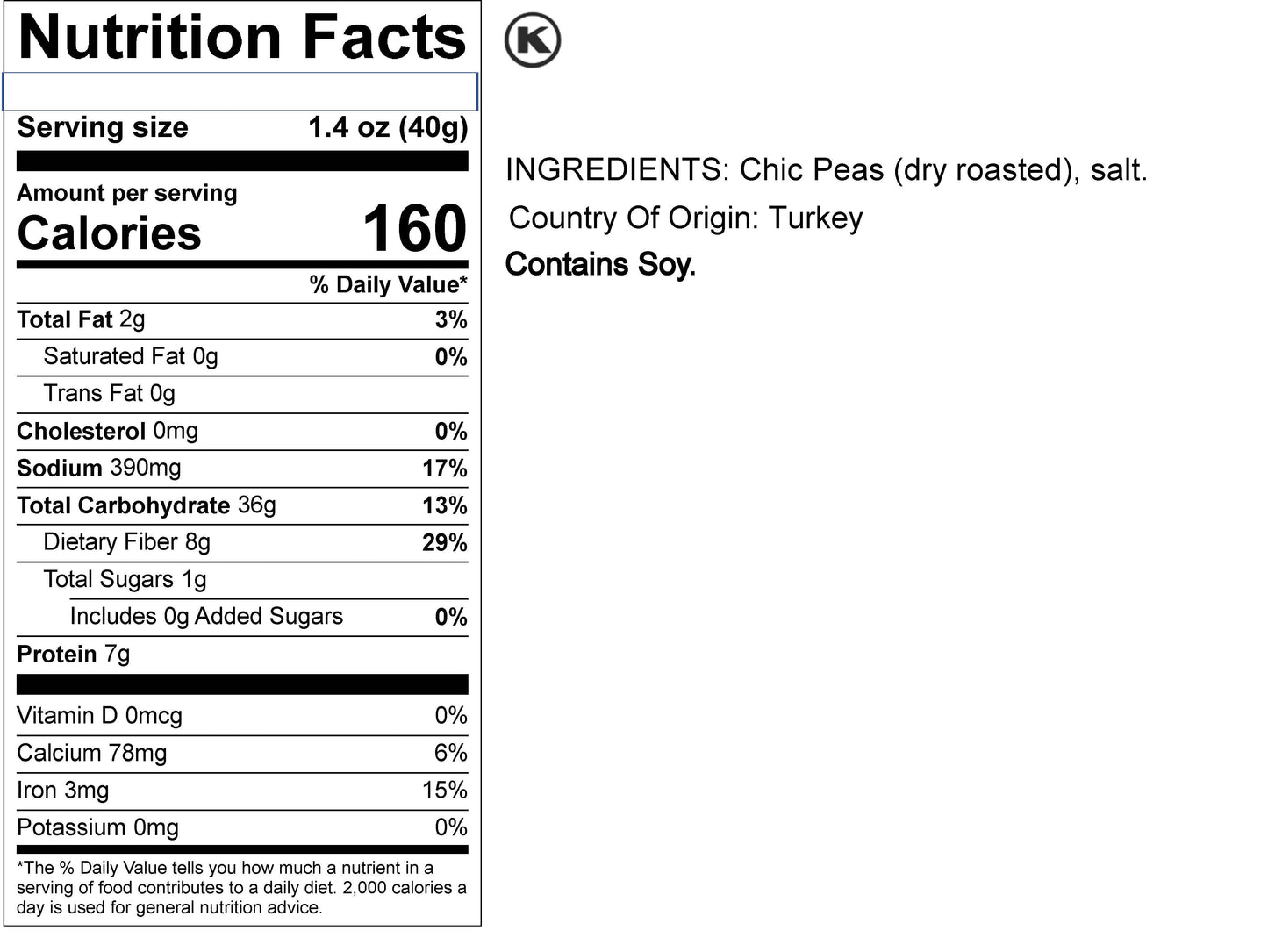 Chickpeas (Roasted Salted)
