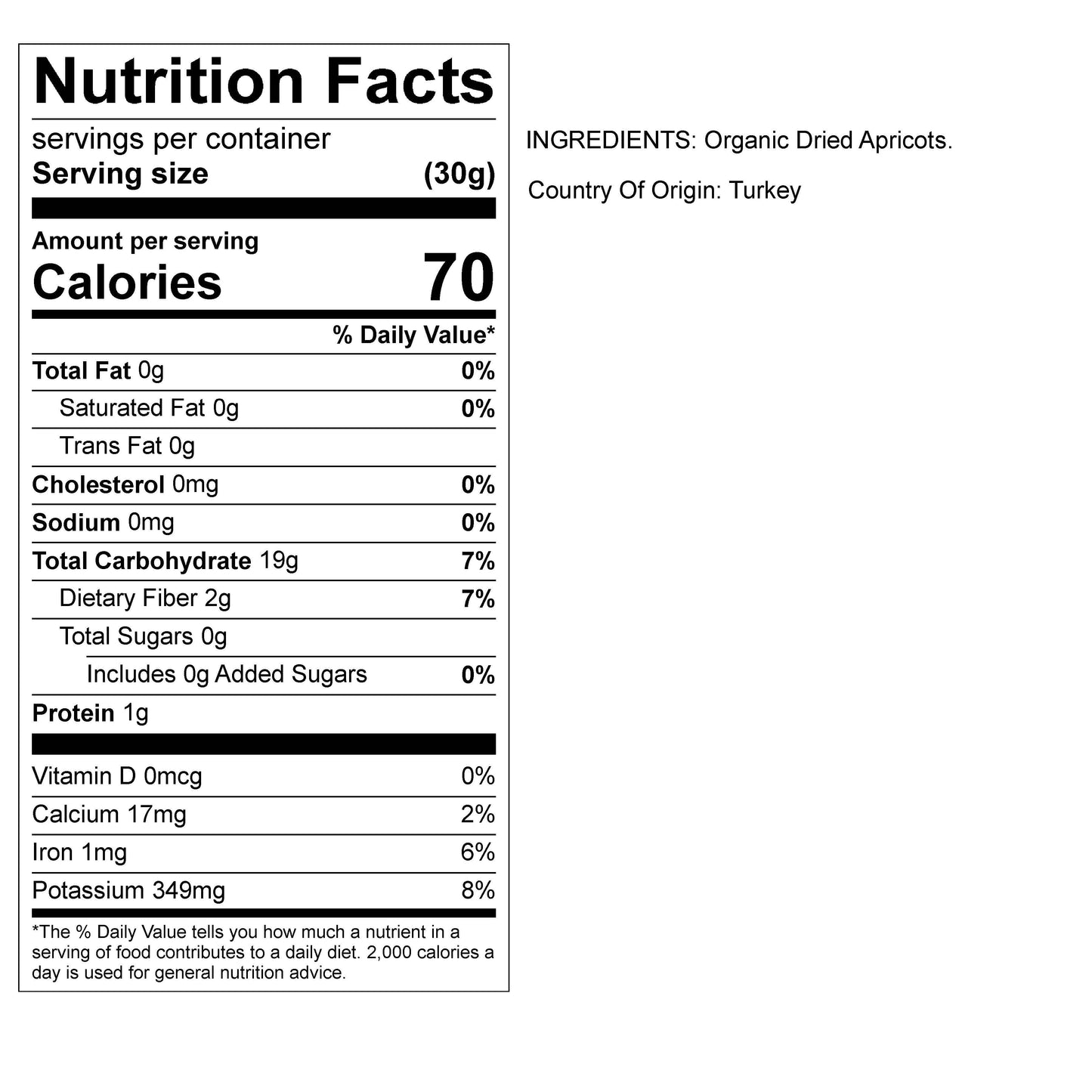 Organic Dried Apricot