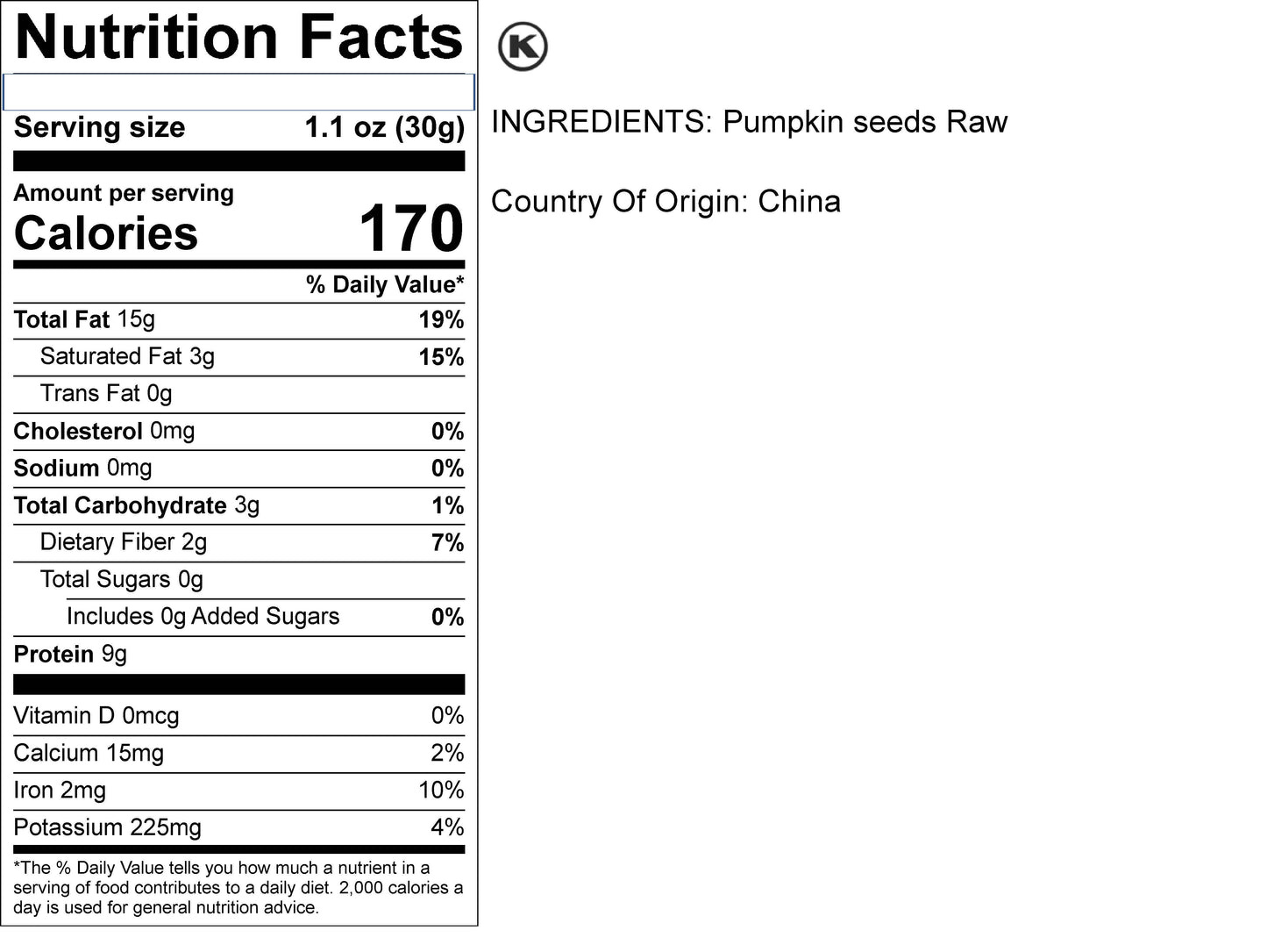 Pepitas (Shelled) - Pumpkin Seeds Raw