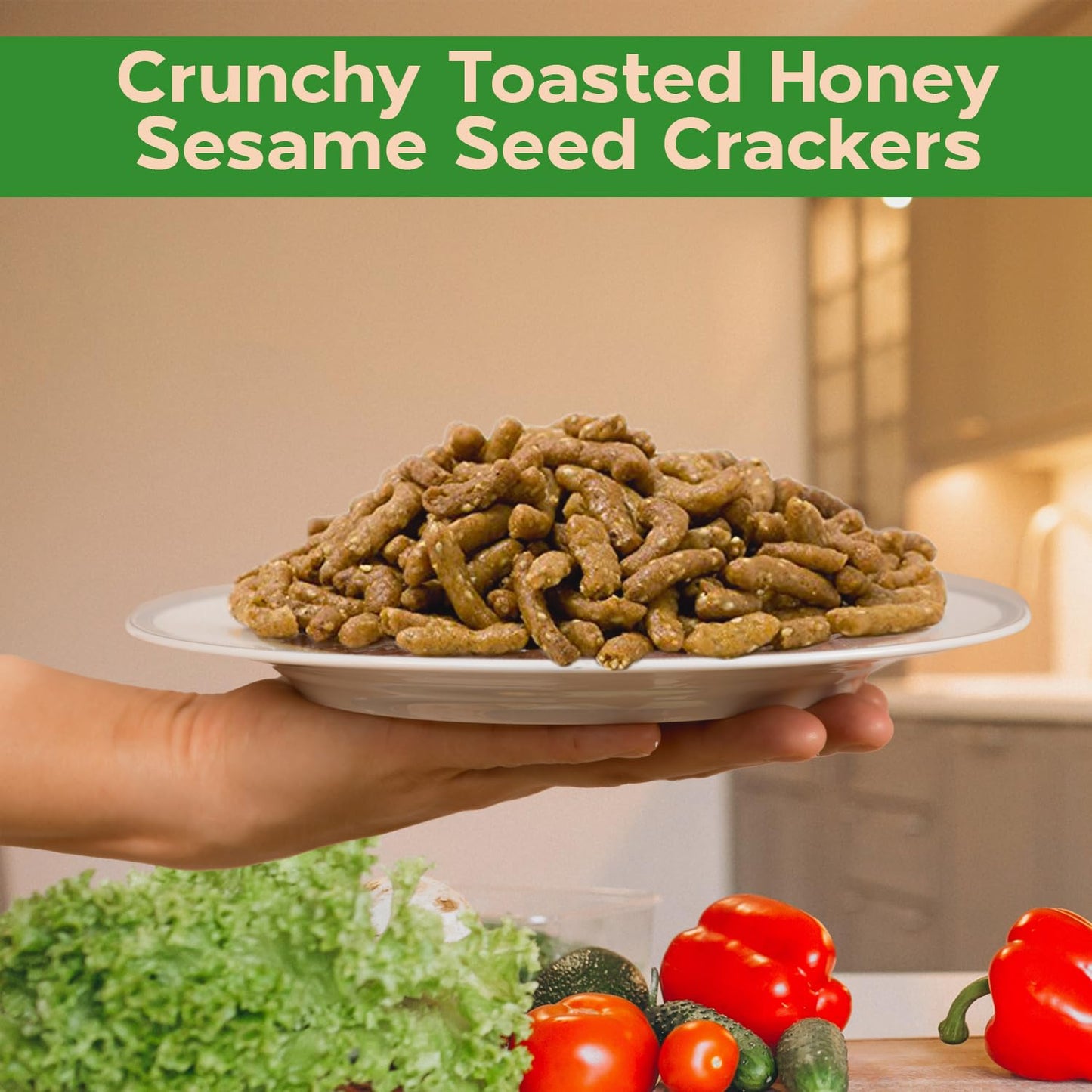 Sincerely Nuts Honey Roasted Sesame Sticks  Snacks, 10oz - Kosher Certified