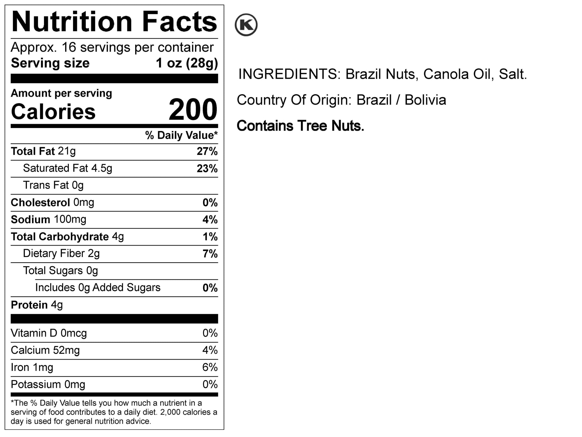 Brazil Nuts (Roasted, Salted)