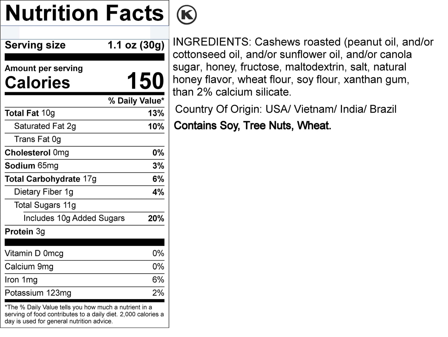 Cashews Honey Roasted