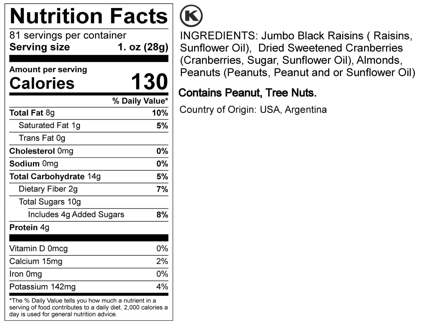 Almond Cranberry Trail Mix