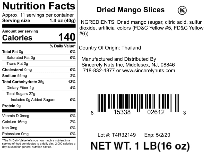 Dried Mango Slices