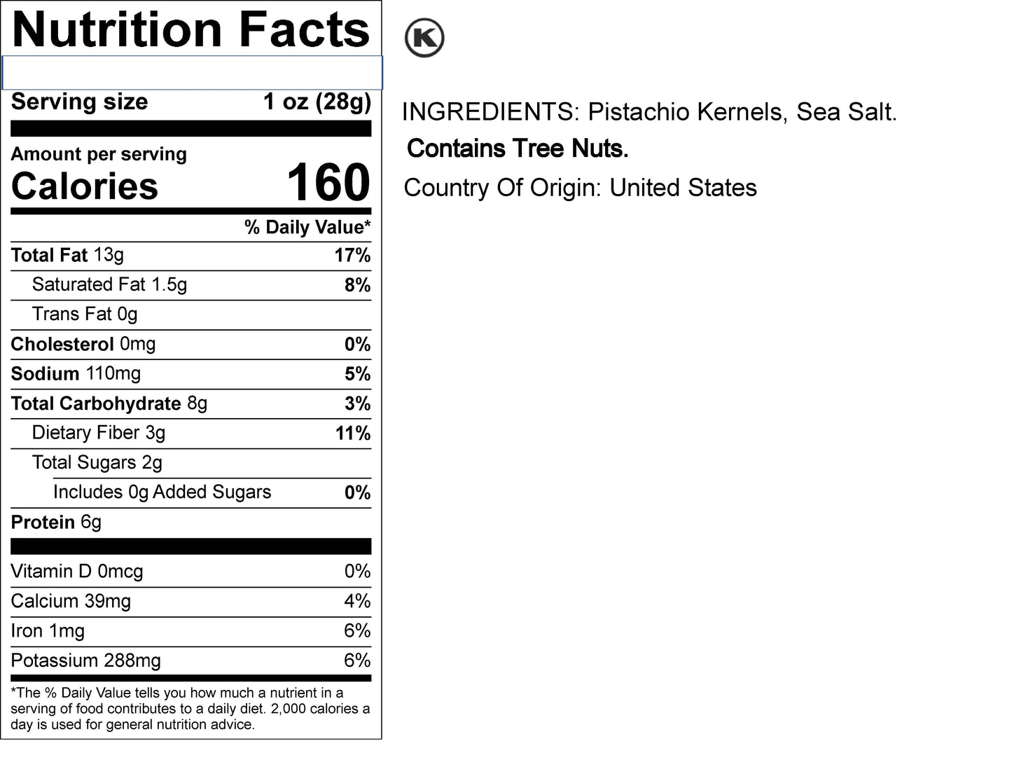 Pistachios kernels Roasted (Salted)