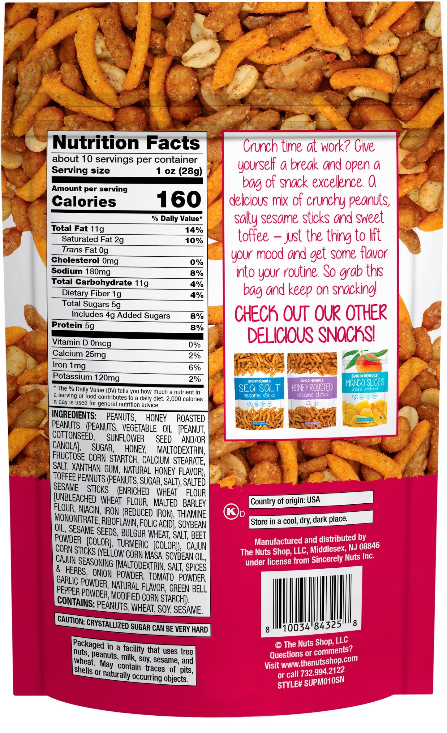 Sincerely Nuts Gourmet Party Mix  Snacks, 10oz - Kosher Certified -